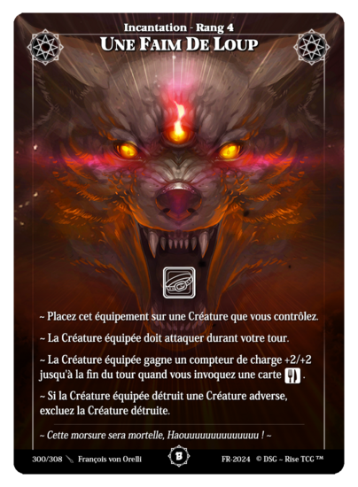 Rise TCG | Beta édition standard | 300 / 308 | hungry like the wolf common | 🇫🇷