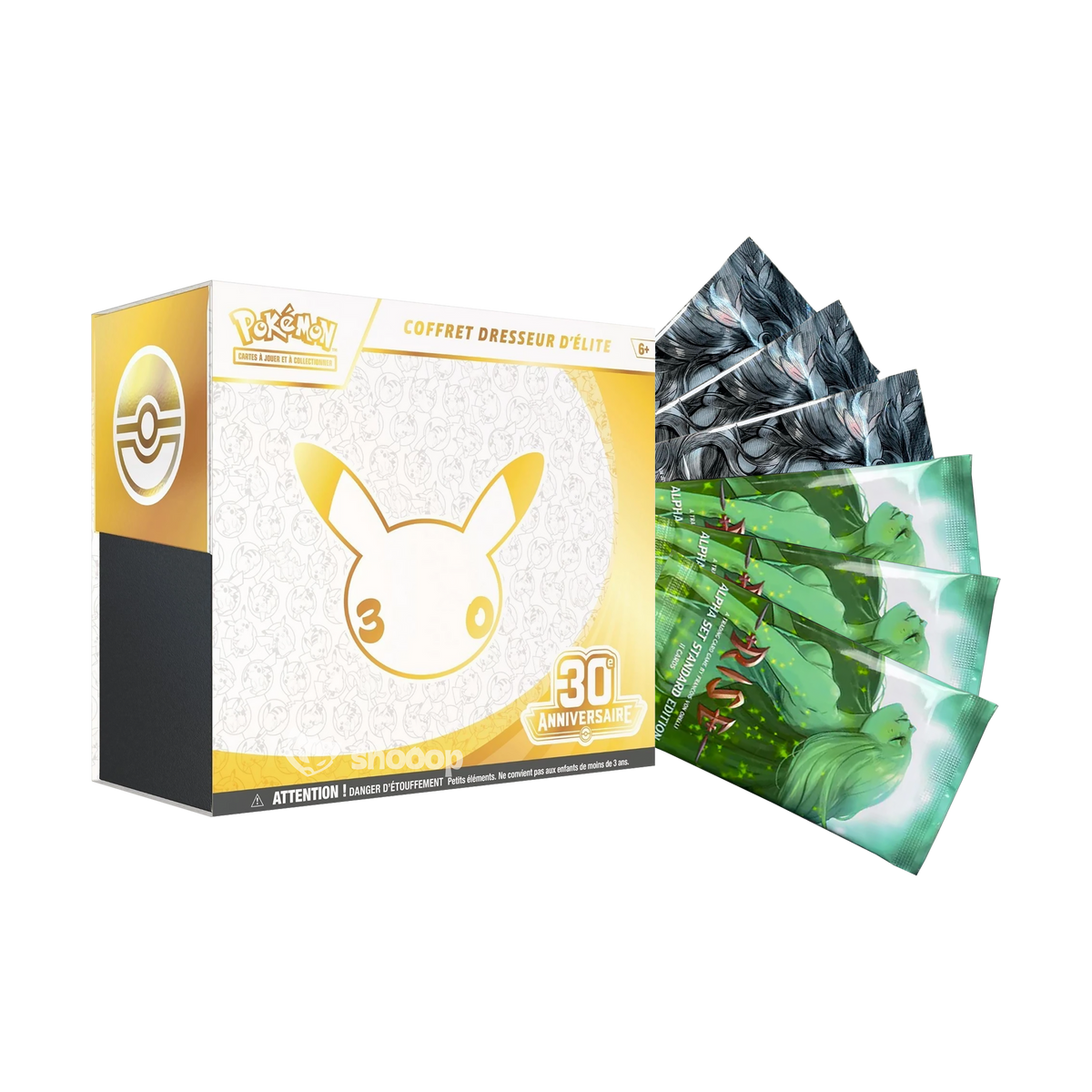 Bundle | Pokémon 30E Anniversaire Coffret Dresseur d'Élite | Rise 3 Boosters Alpha Anglais & 3 Boosters Prestige 2025 Français | 🇫🇷