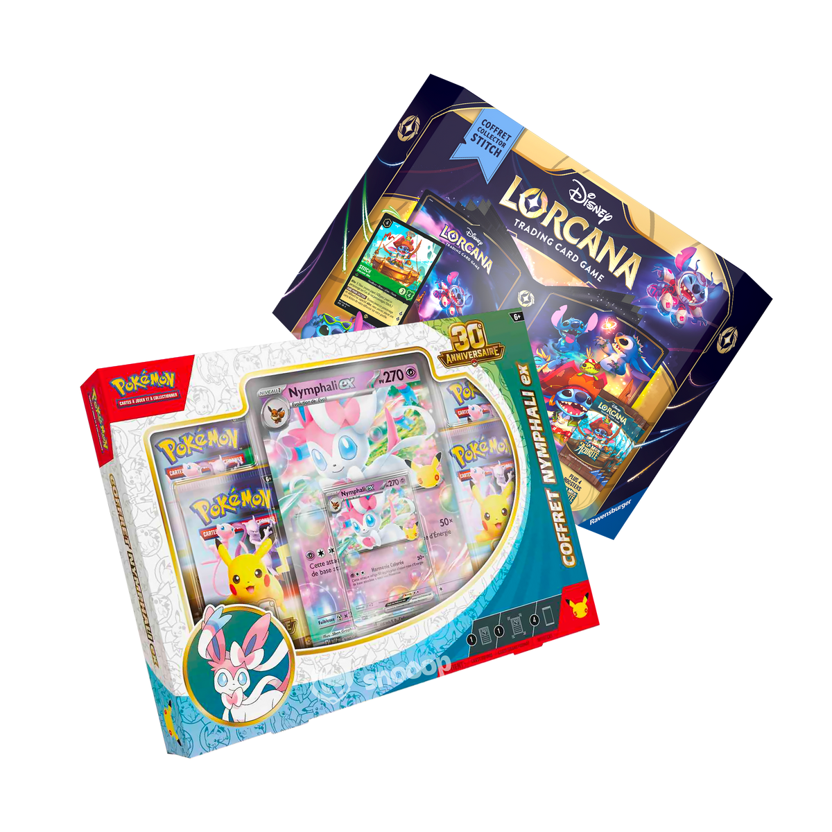 Bundle | Pokémon 30E Anniversaire Coffret Nymphalii Ex | Lorcana Coffret Collector Stitch | 🇫🇷