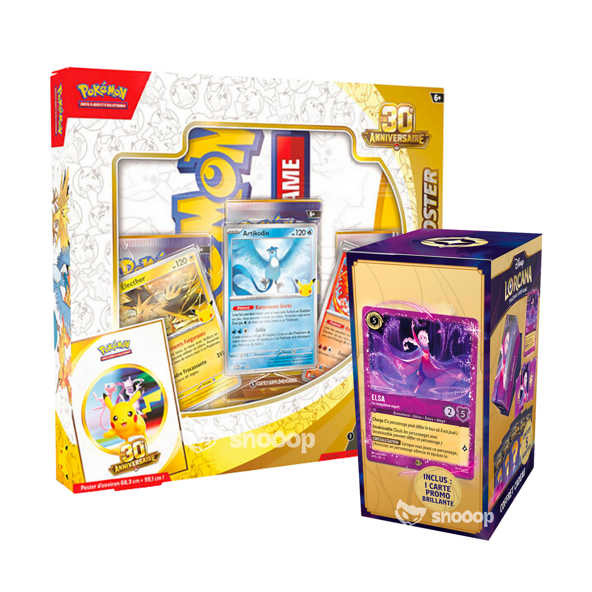 Bundle | Pokémon 30E Anniversaire Coffret Poster | Lorcana Coffret Cadeau Elsa | 🇫🇷