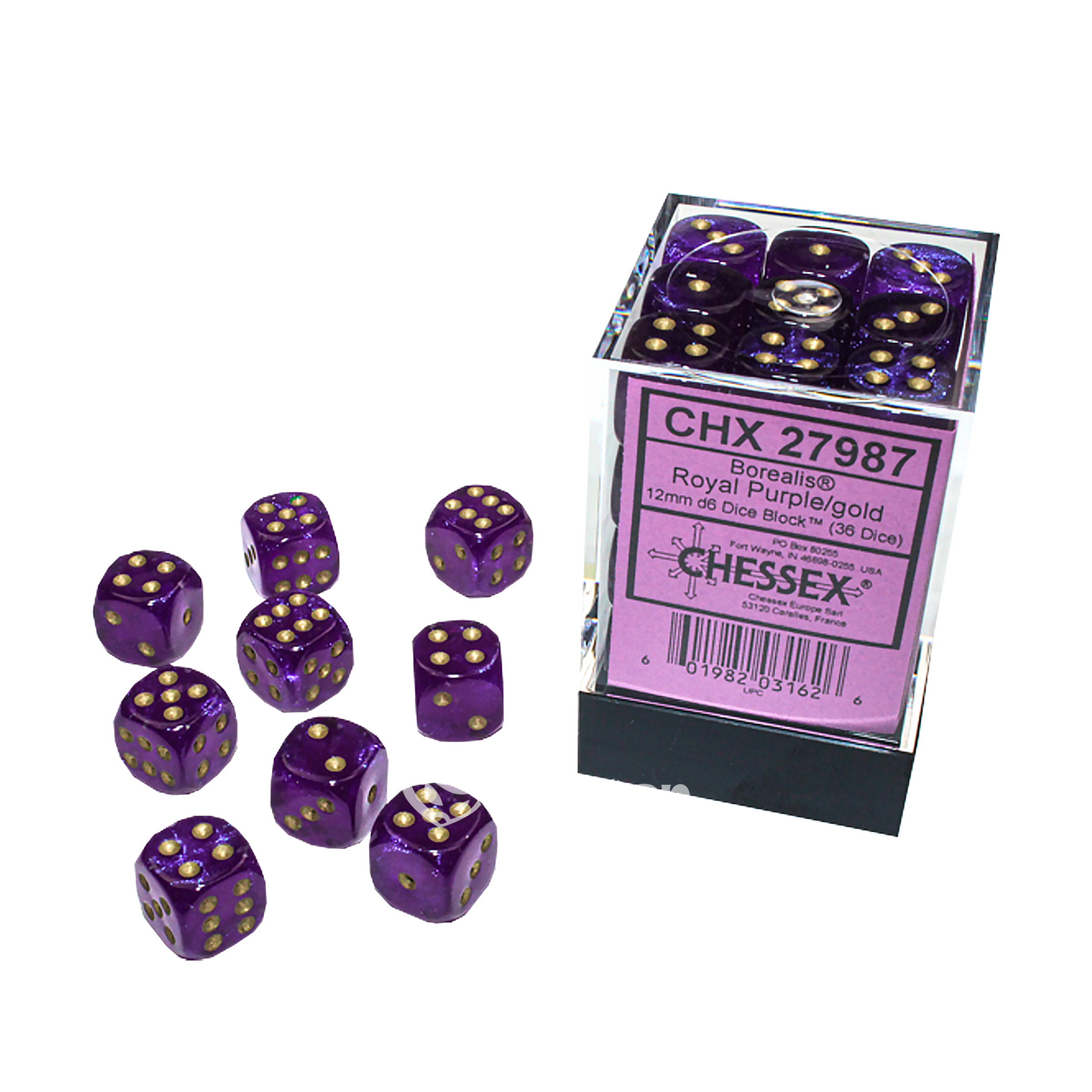 Dés 6 faces | Chessex | Chx 27987 | Borealis Royal Purple Gold | 🎲💎