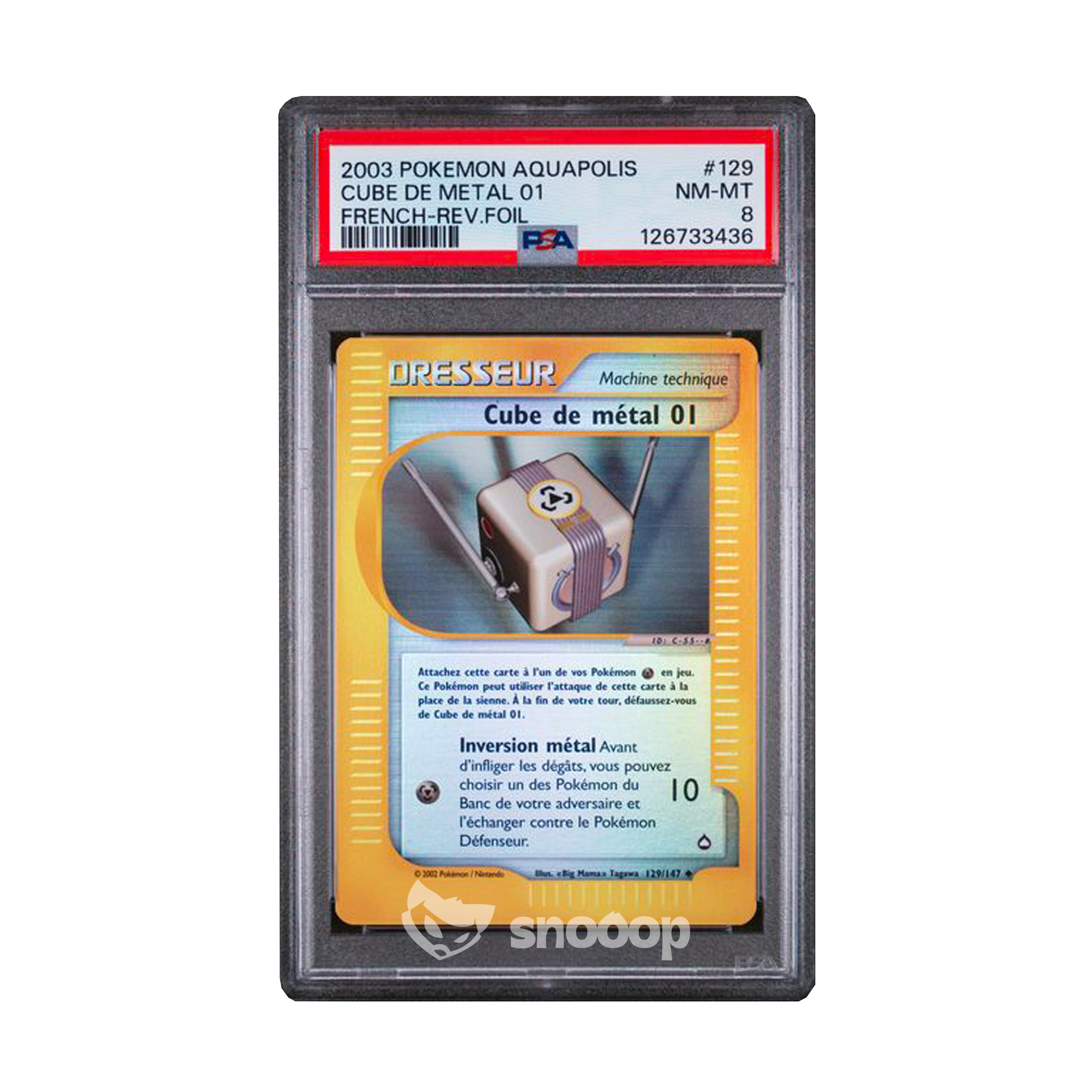 Carte Gradée | Pokémon | PSA | Cube de Métal 01 Reverse Foil Aquapolis | PSA 8 | 🇫🇷