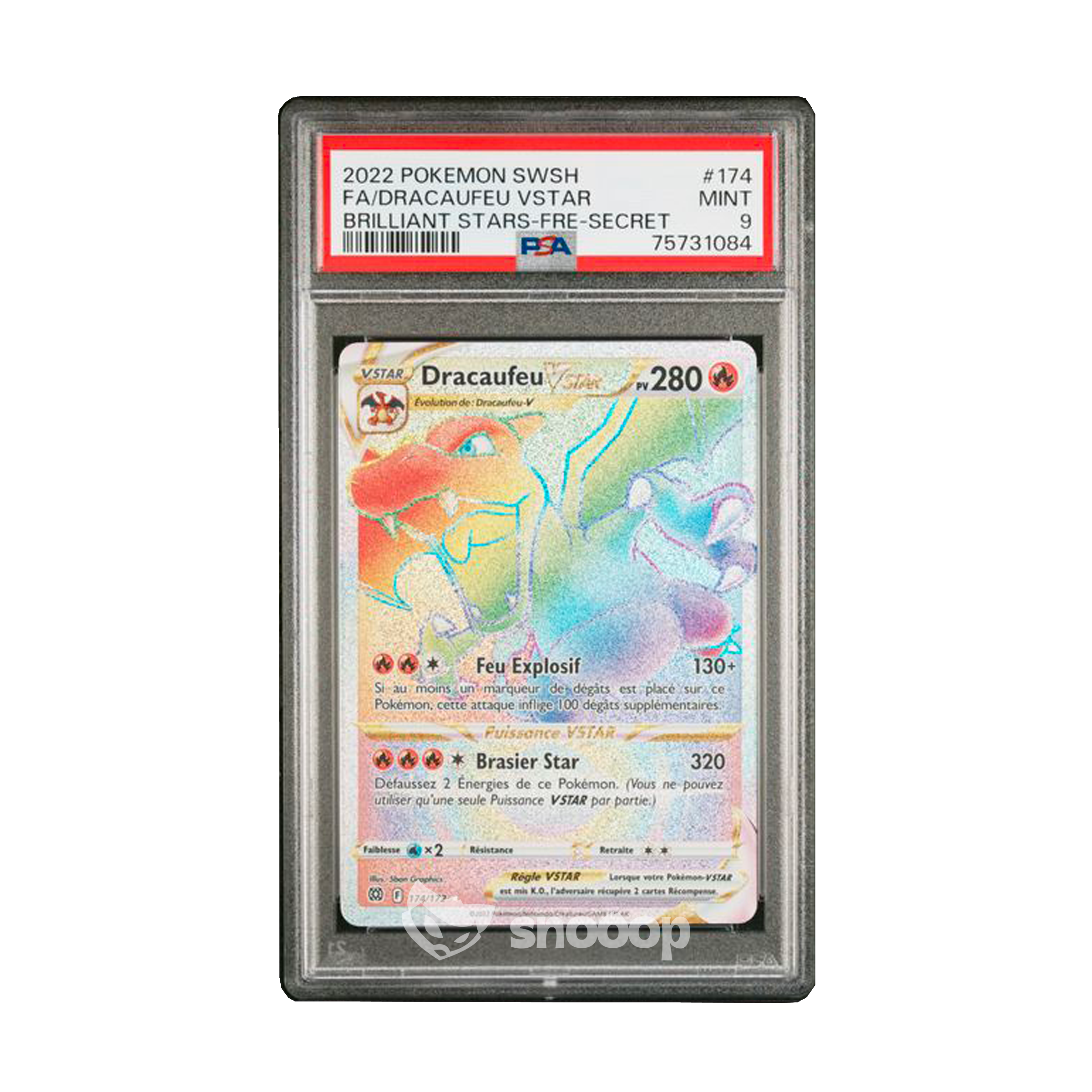 Carte Gradée | Pokémon | PSA | Dracaufeu VSTAR Rainbow | PSA 9 | 🇫🇷