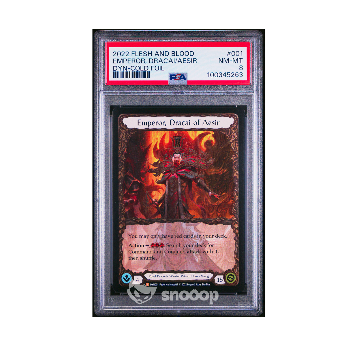 Carte Gradée | Flesh and Blood | PSA | Emperor Dracai of Aesir Cold Foil | PSA 8 | 🇬🇧