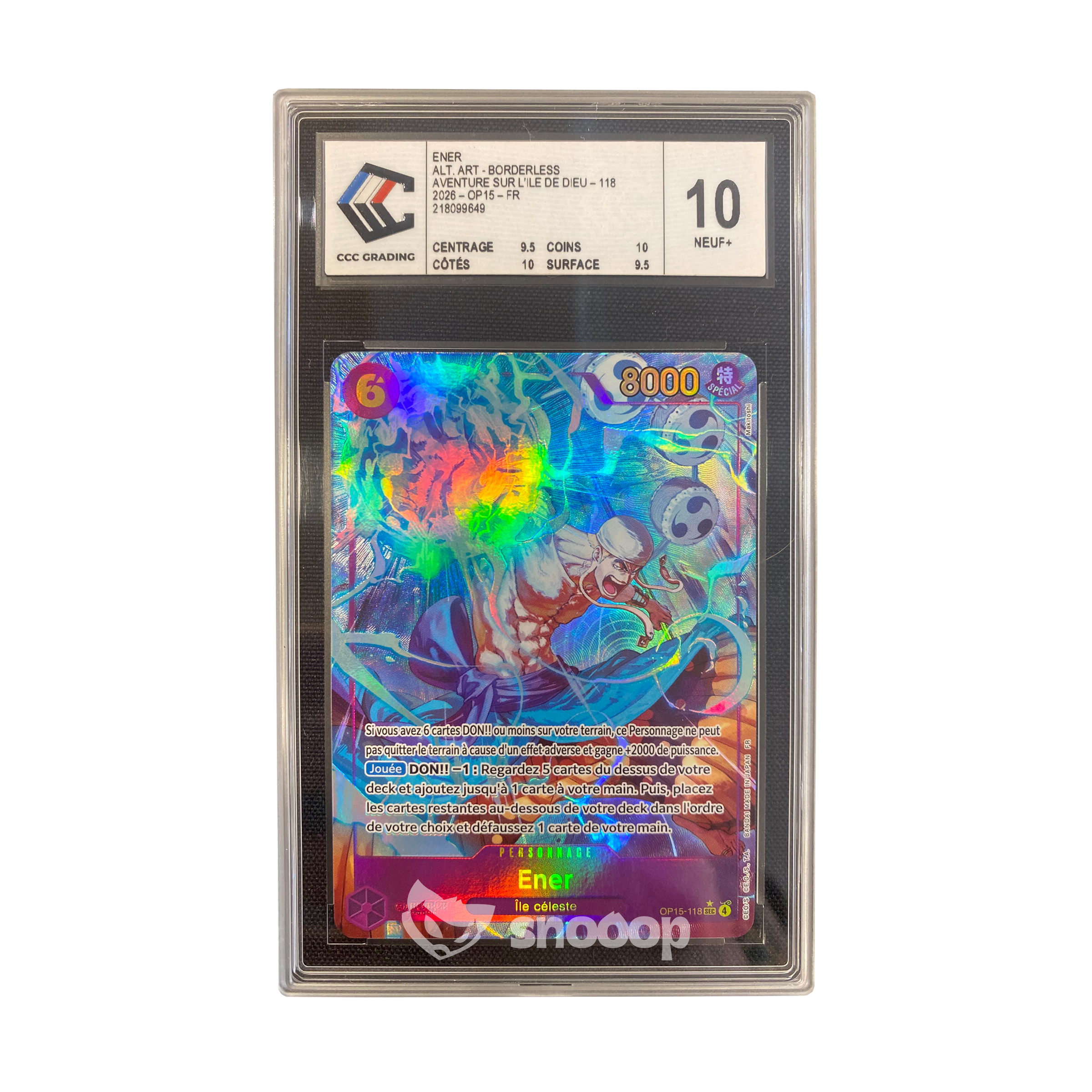 Carte Gradée | One Piece | CCC | Ener Alt Borderless | CCC 10 | 🇫🇷