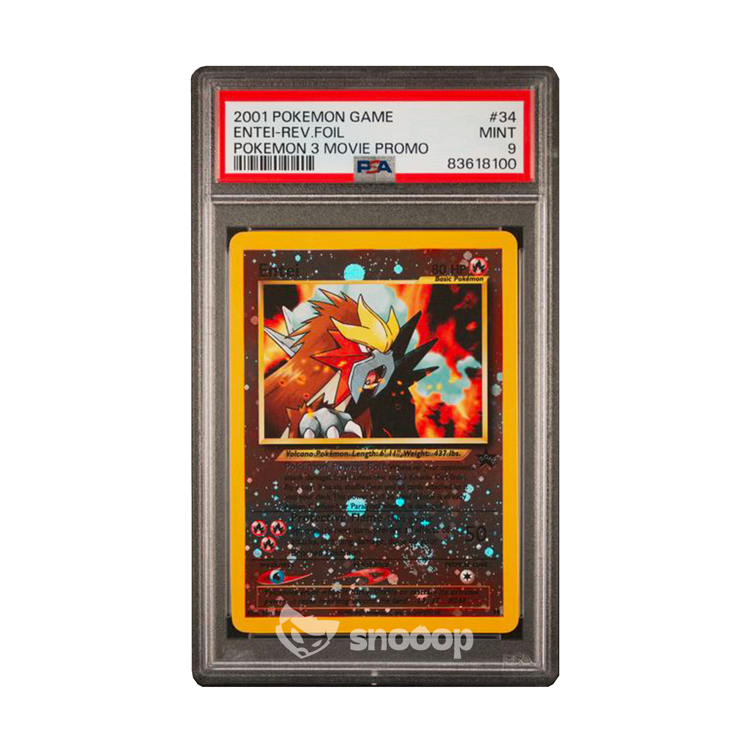 Carte Gradée | Pokémon | PSA | Entei Reverse Foil Movie 3 Promo | PSA 9 | 🇬🇧