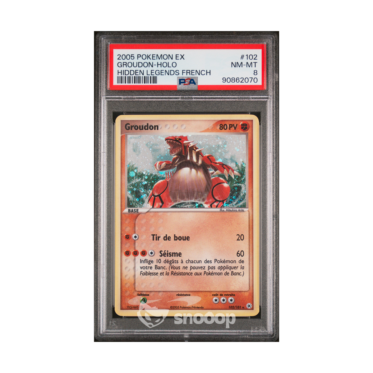 Carte Gradée | Pokémon | PSA | 2005 Groudon Holo Hidden Legends (#102) | PSA 8 | 🇫🇷