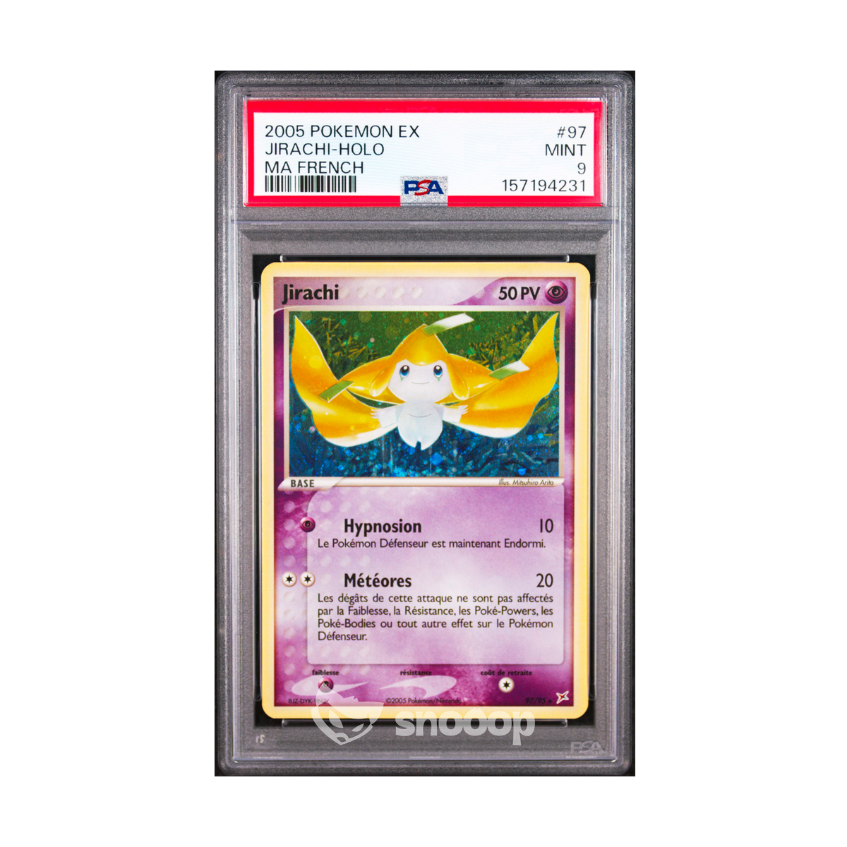 Carte Gradée | Pokémon | PSA | Jirachi Holo Secrète EX Team Aqua VS Team Magma | PSA 9 | 🇫🇷