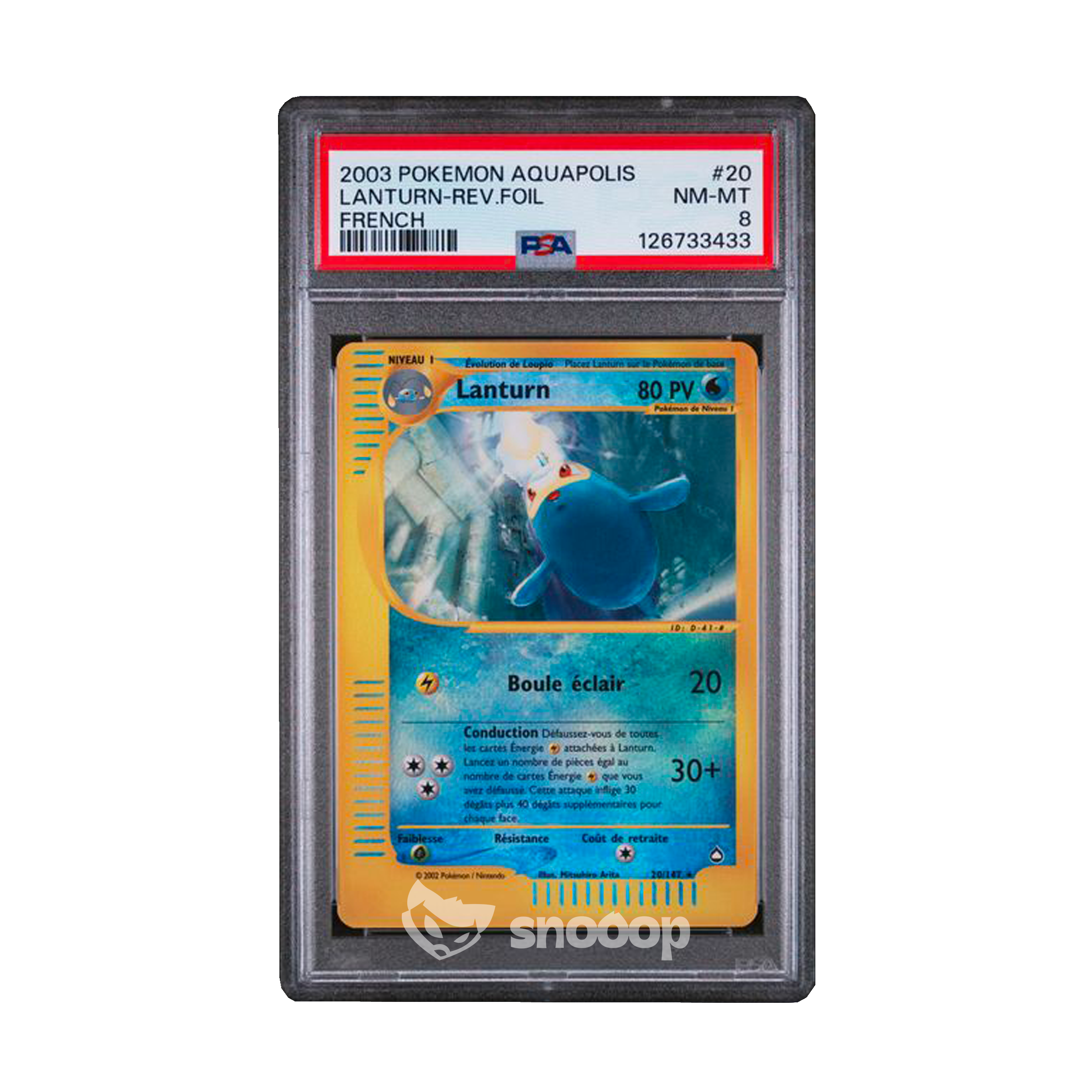 Carte Gradée | Pokémon | PSA | Lanturn Reverse Foil Aquapolis | PSA 8 | 🇫🇷