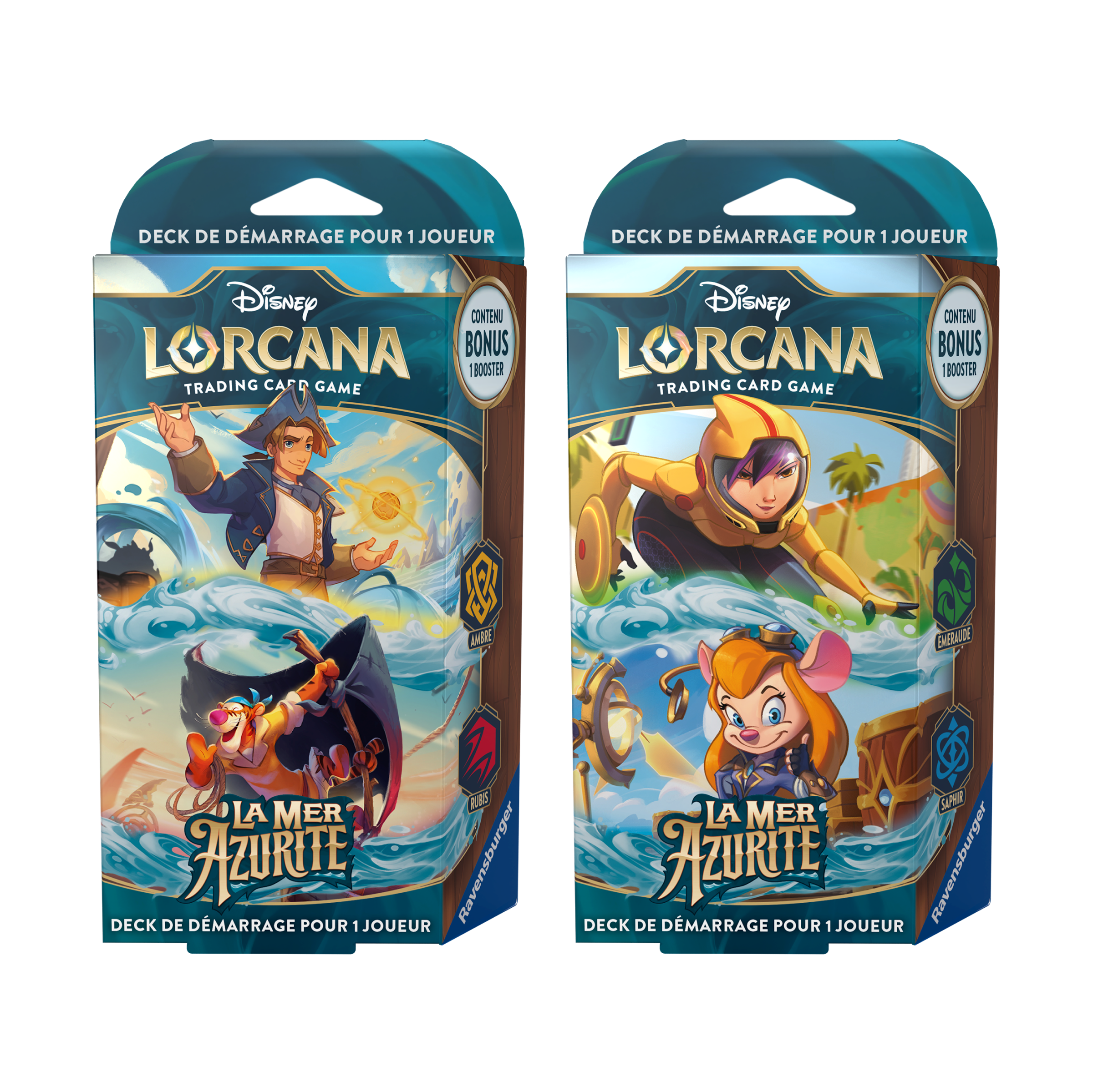 Deck | Lorcana | Chapitre S6 | La Mer Azurite | Lot de 2 (Tigrou / Hawkins et Go Go Tomago / Gadget Hackwrench) | 🇫🇷