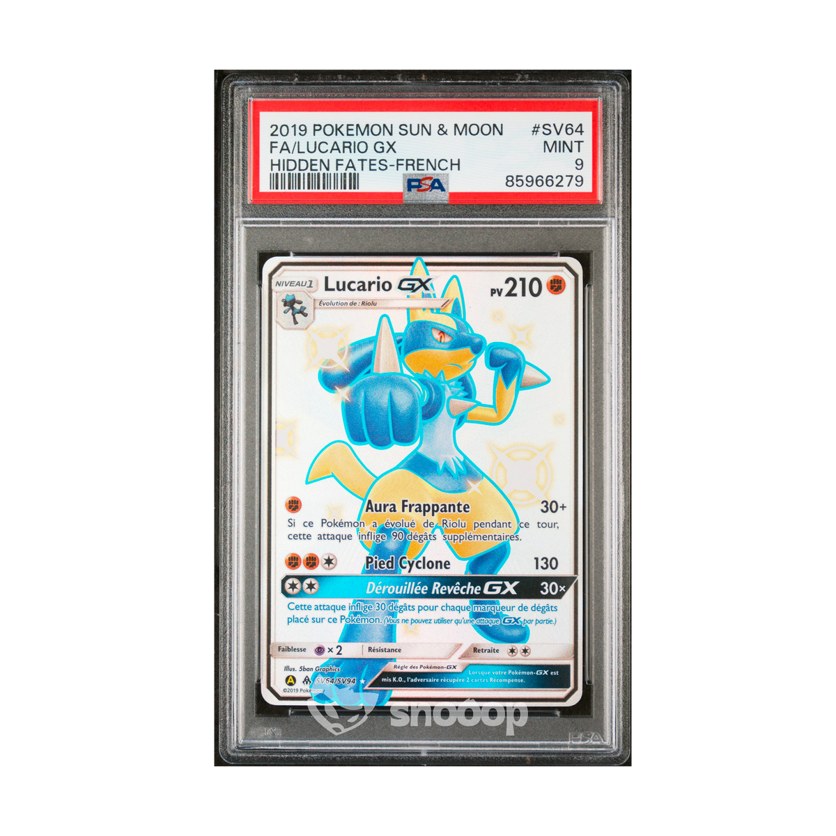 Carte Gradée | Pokémon | PSA | Lucario GX Sun & Moon Hidden Fates | PSA 9 | 🇫🇷