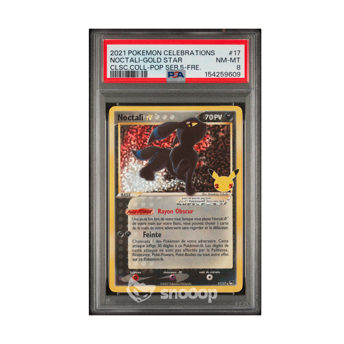 Carte Gradée | Pokémon | PSA | Noctali Gold Star Célébrations | PSA 8 | 🇫🇷