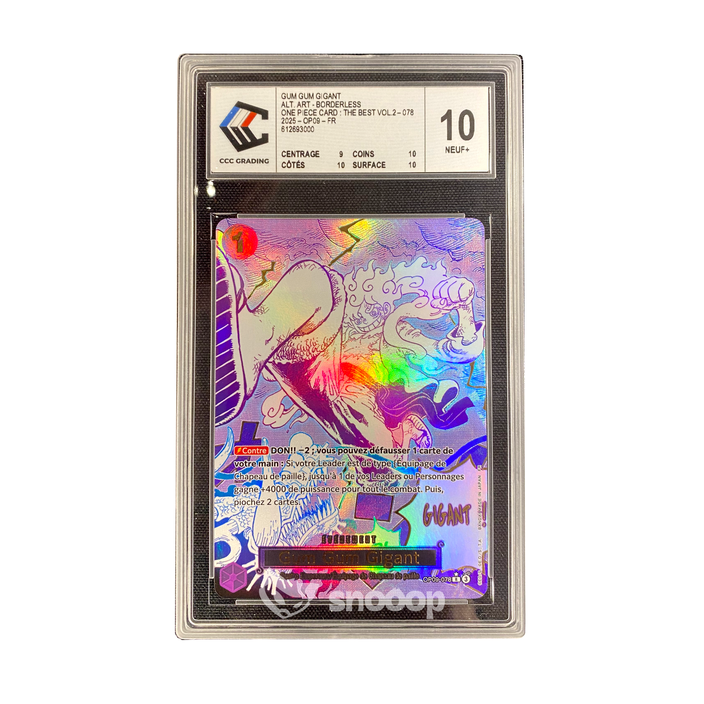 Carte Gradée | One Piece | CCC | Gum-Gum-Gigant ALT Rare Borderless | CCC 10 | 🇫🇷