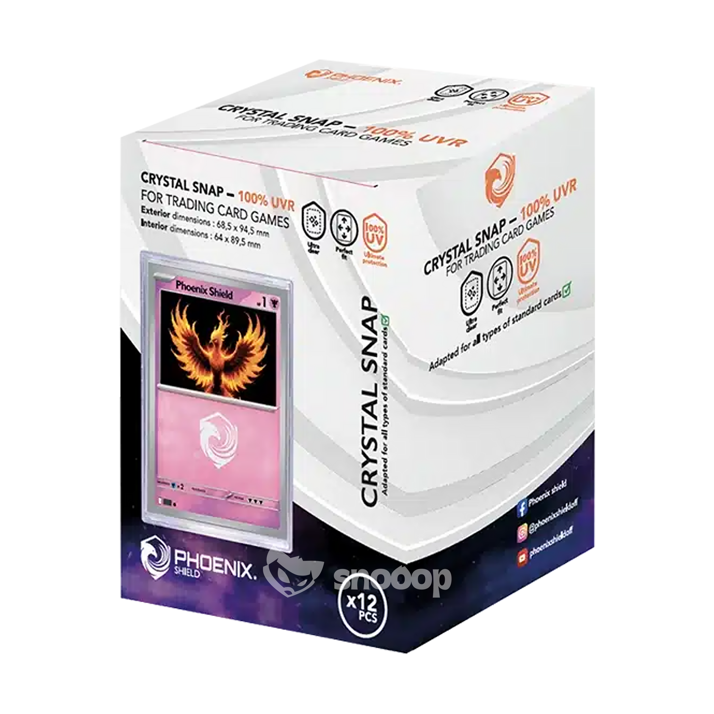 Sleeves | Phoenix Shield | Sleeves Rigides Mini Snap | 12 Pièces 🎴