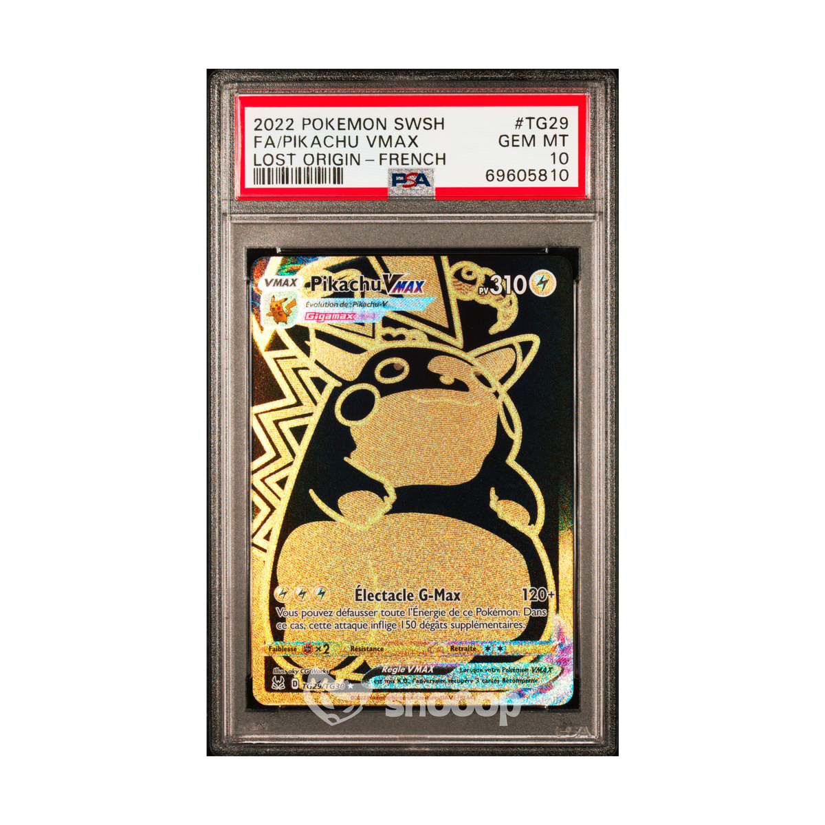 Carte Gradée | Pokémon | PSA | Pikachu FA Vmax Lost Origin TG29 | PSA 10 | 🇫🇷