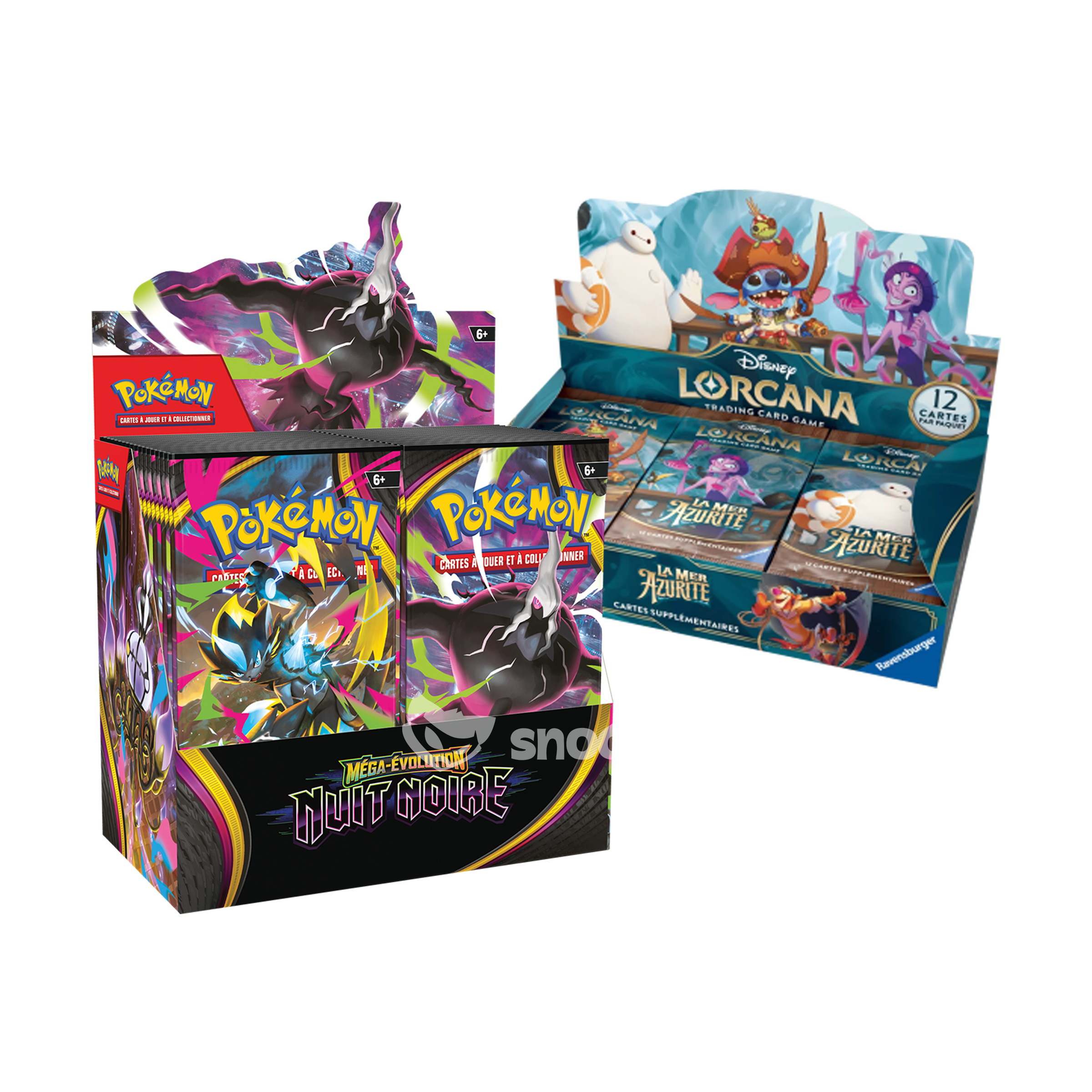 Précommande Bundle | Display (36 boosters) Pokémon Méga Évolution Nuit Noire (ME05) | Display (24 boosters Lorcana La Mer Azurite (S6) | 🇫🇷