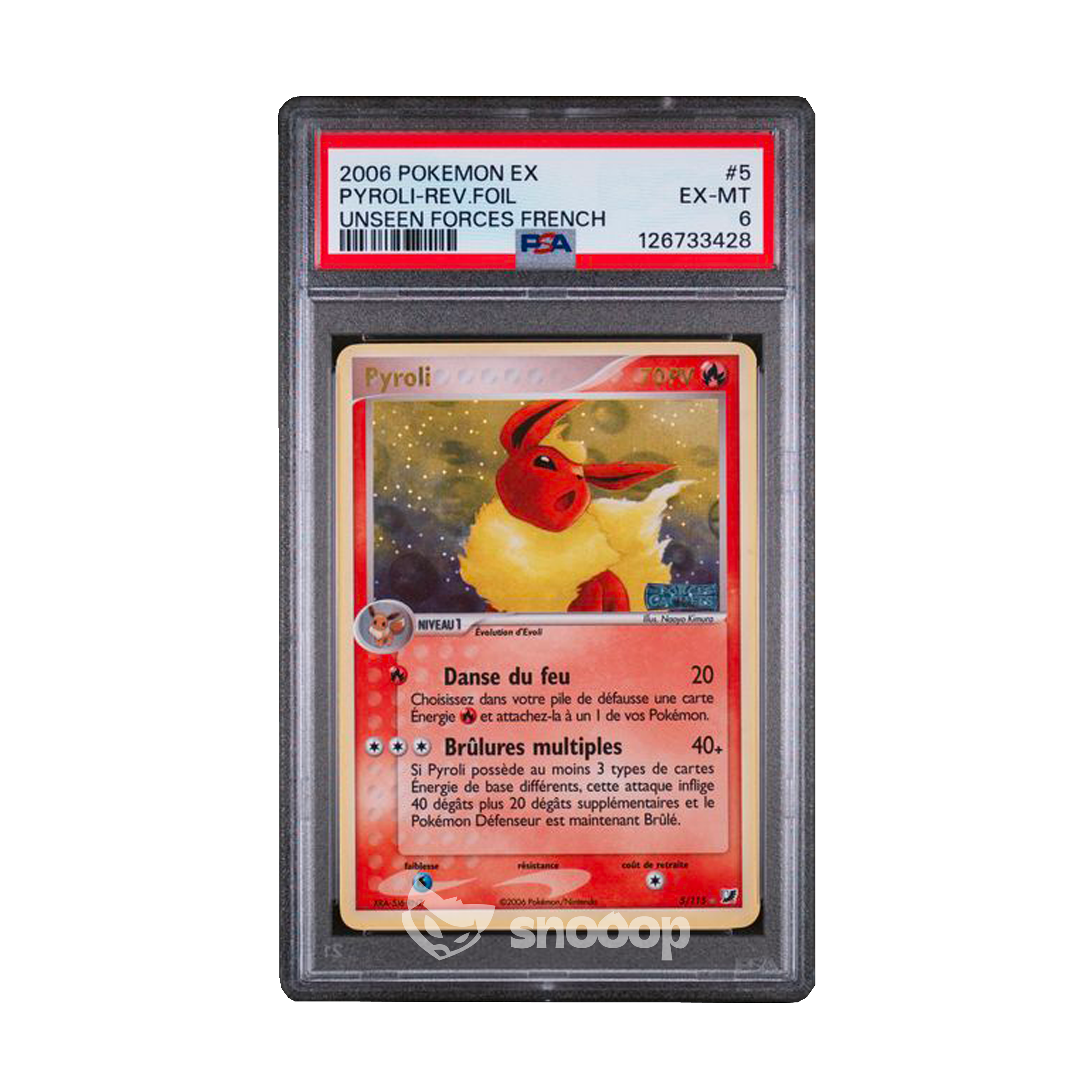 Carte Gradée | Pokémon | PSA | Pyroli Reverse Foil Unseen Forces | PSA 6 | 🇫🇷
