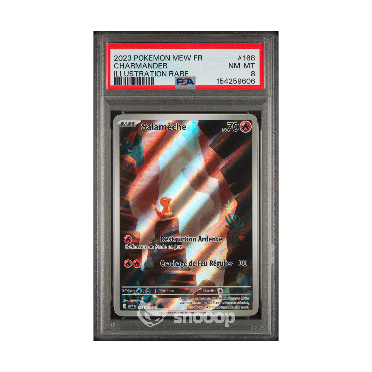 Carte Gradée | Pokémon | PSA | Salameche MEW 151 168/165 | PSA 8 | 🇫🇷
