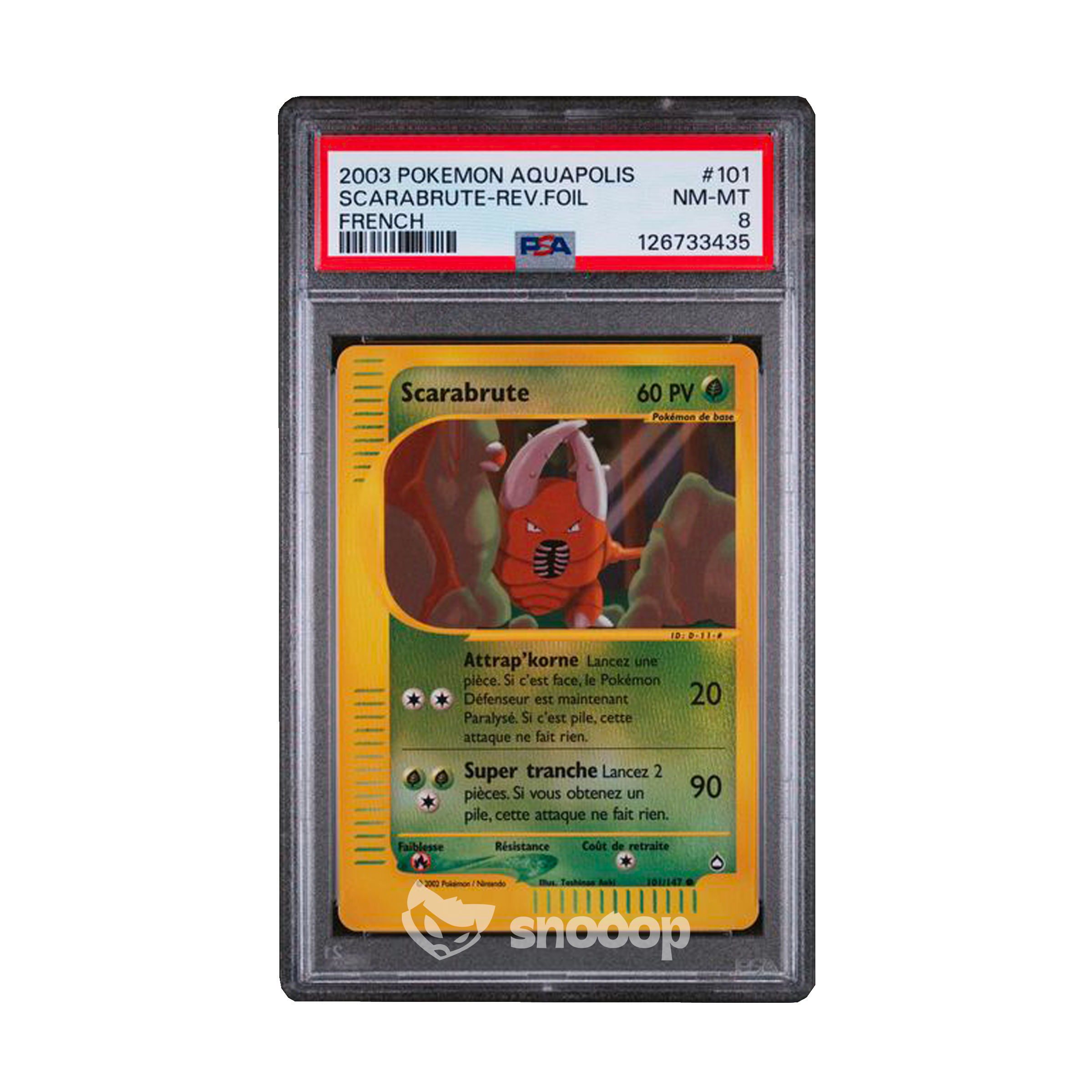 Carte Gradée | Pokémon | PSA | Scarabrute Reverse Foil Aquapolis | PSA 8 | 🇫🇷