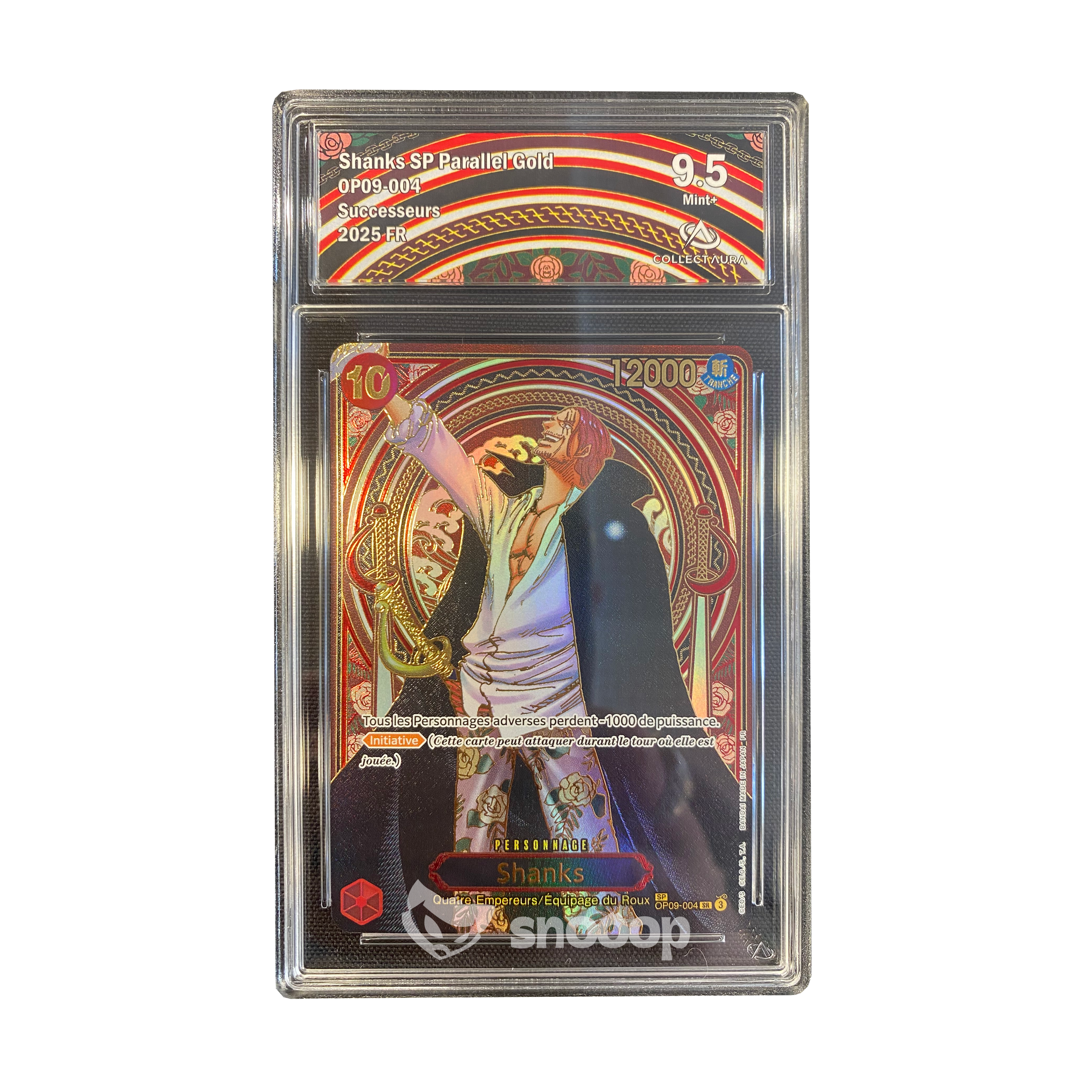 Carte Gradée | One Piece | CA | Shanks SP Parallel Gold | Collect Aura 9.5 | 🇫🇷