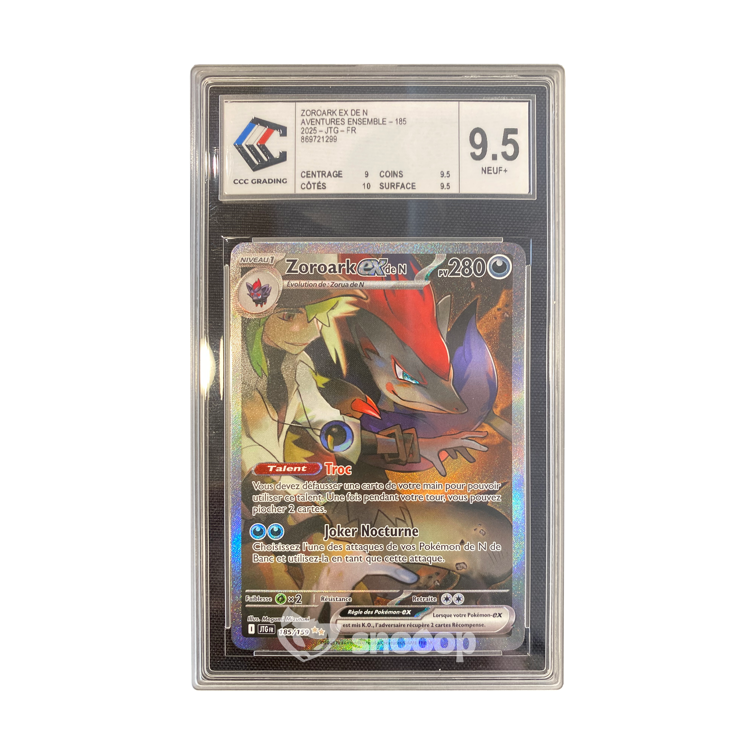 Carte Gradée | Pokémon | CCC | Zoroark EX de N JTG | CCC 9.5 | 🇫🇷